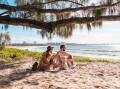 Family Picnic at Mooloolaba Beach (Mooloolaba Spit Beach). Picture Visit Sunshine Coast