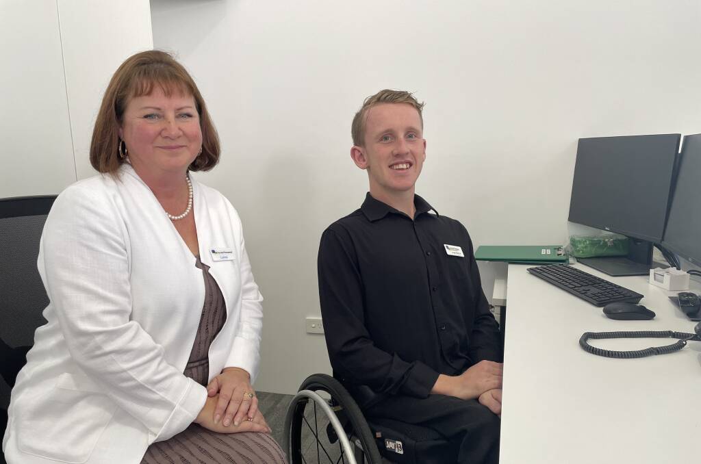 Inclusiveness: Forrest Personnel chief executive Lynne Harwood with new receptionist of the training facility Patrick Mhaewski.