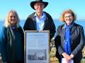 Recognition: Bunbury elder Lera Bennell with Timber Jetty Preservation Society president Phil Smith and Acting Bunbury Mayor Tresslyn Smith. Picture: Jemillah Dawson.