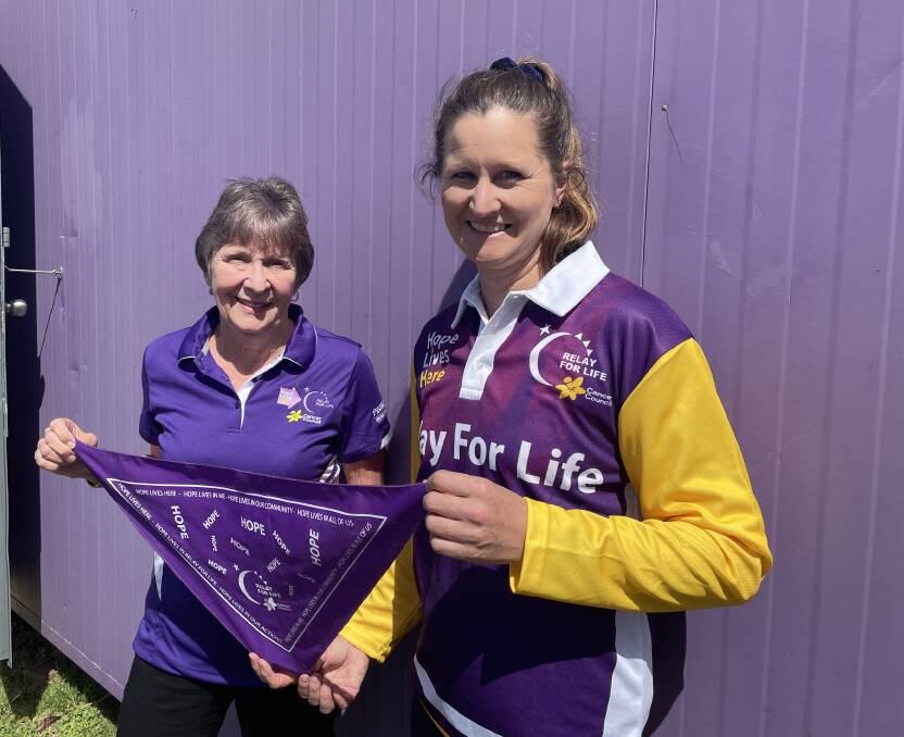 Bunbury Relay for Life logistics officer Wendy Maslin with guest speaker Sharon Jarvis. 