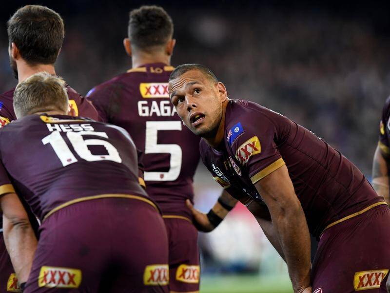 Will Chambers (right) faces a one-match ban after receiving a dangerous contact charge in Origin.