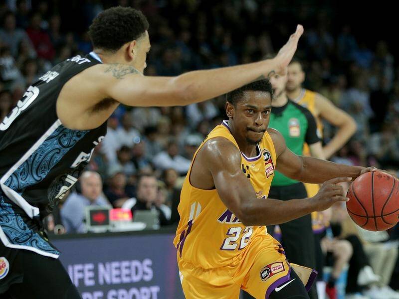 Casper Ware (r) bagged a game-high 17 points as the Kings beat the Breakers in the NBL.