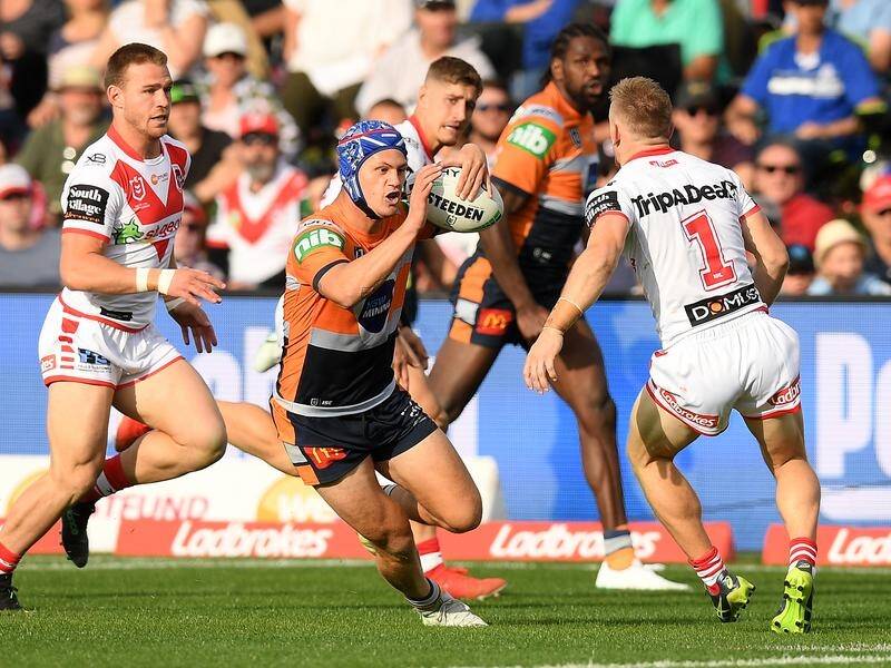 Kalyn Ponga crossed twice for Knights against Dragons - his sixth try in his past five NRL games.