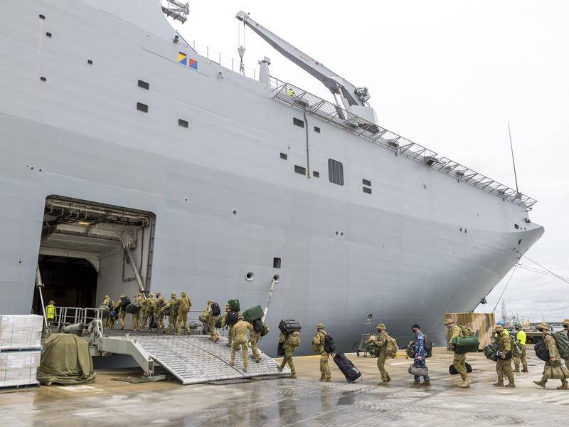 HMAS Adelaide has left for Tonga, where it will be used as part of tsunami recovery efforts.