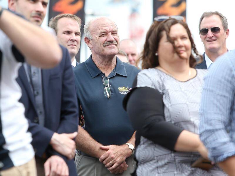 Queensland league legend Wally Lewis (centre) is concerned at the state of the Brisbane Broncos.