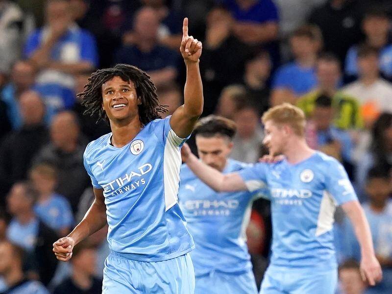 Man City's Nathan Ake celebrates the Champions League goal he was glad to know his dying father saw.