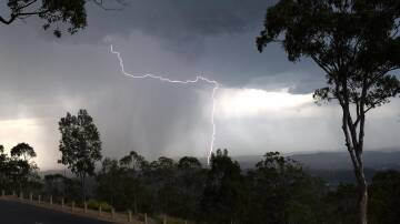 A severe weather warning in place for parts of southern inland NSW and the south coast. (Dan Peled/AAP PHOTOS)