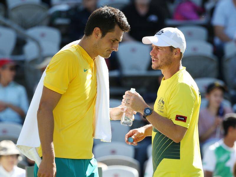 Davis Cup captain Lleyton Hewitt has responded to Bernard Tomic's Australian Open outburst.