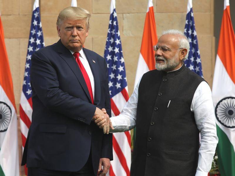 US President Donald Trump has met with Indian Prime Minister Narendra Modi during his state visit.