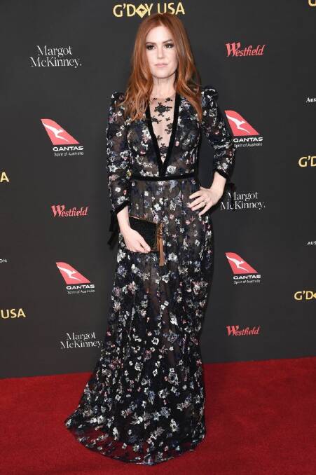 Isla Fisher attends the 2018 G'Day USA Los Angeles Gala at the InterContinental Hotel Los Angeles on Saturday, Jan. 27, 2018, in Los Angeles. (Photo by Richard Shotwell/Invision/AP)