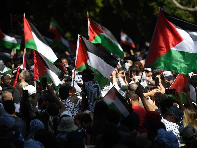 A pro-Palestine march has been approved for central Sydney with up to 10,000 demonstrators expected. (Steven Saphore/AAP PHOTOS)