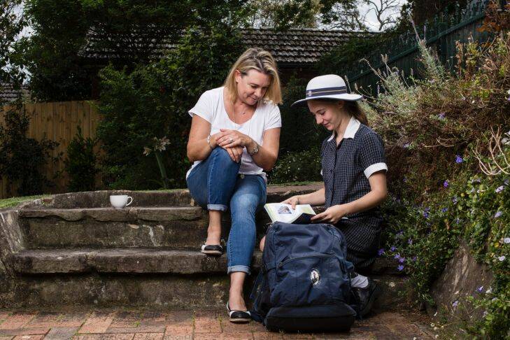SMH. 22nd of October 2017. Natasha Papworth with her daughter Grace who goes to Ravenswood School for Girls. For a story about same-sex schools. Photo: DOminic Lorrimer