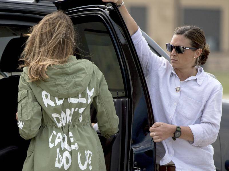 A US company is selling its take of Melania Trump's jacket to raise funds for migrant advocacy.