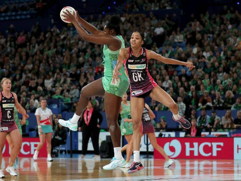 Jhaniele Fowler (l) was on fire for the Fever who were far too strong for the Thunderbirds.