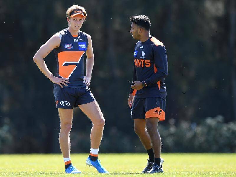 Lachie Whitfield (L) looks set to return in a huge GWS boost for the AFL grand final with Richmond.