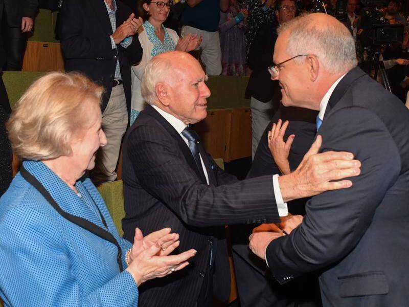 Former prime minister John Howard was among the party faithful at the Liberal's campaign launch.