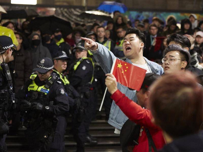 Pro-Hong Kong and pro-China protesters took to the streets in Sydney and Melbourne over the weekend.