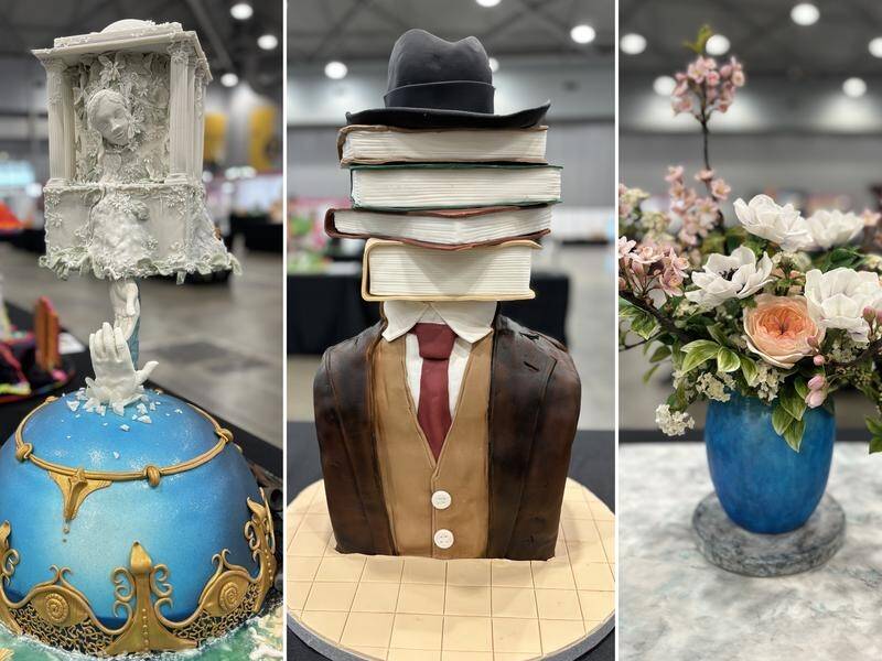 Entries in the 2024 International Cake Show Australia being held in Brisbane this weekend. (HANDOUT/KATH ROSE AND ASSOCIATES)