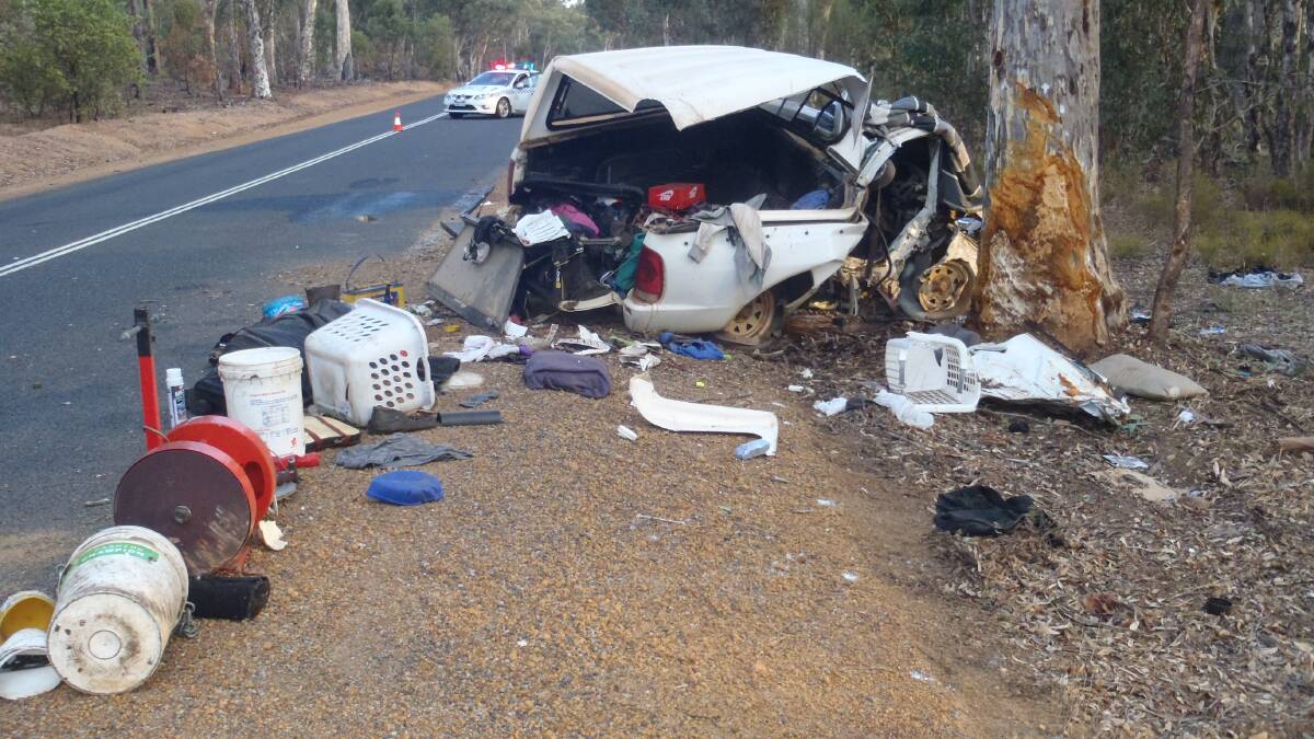 The scene of the Collie fatal crash on Thursday afternoon