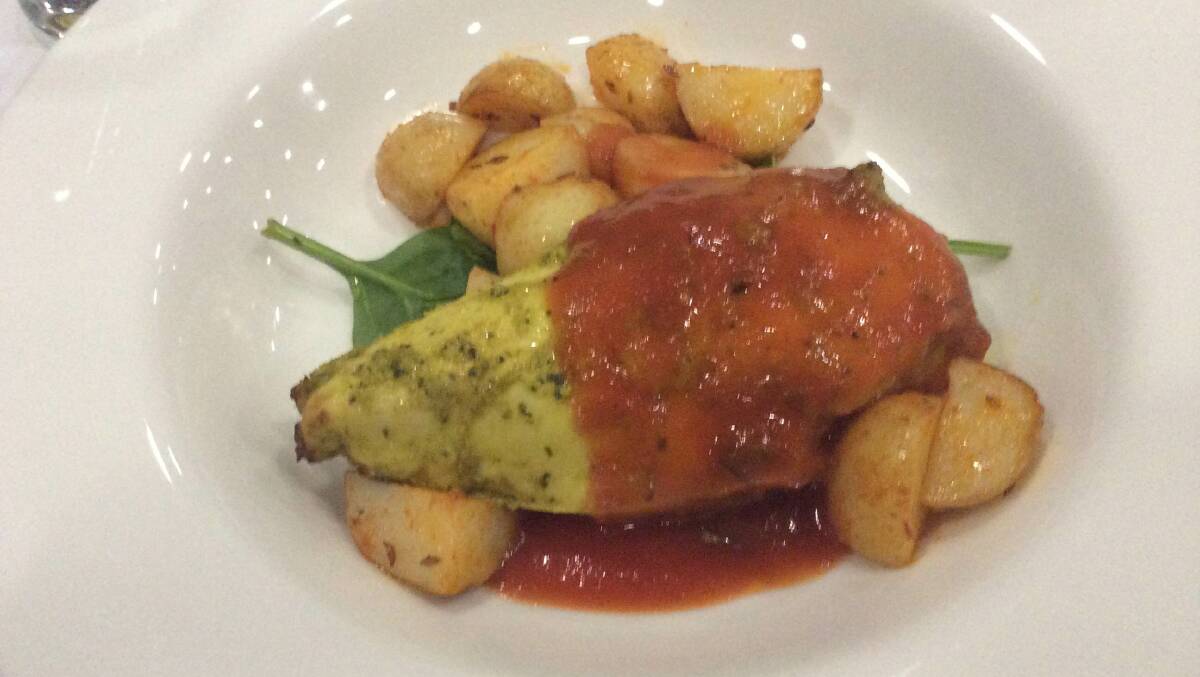 Chermoula marinated breast of chicken served on roasted baby potatoes, baby spinach and tomato coulis was one of the main meals on offer at the Hayward Medal count.