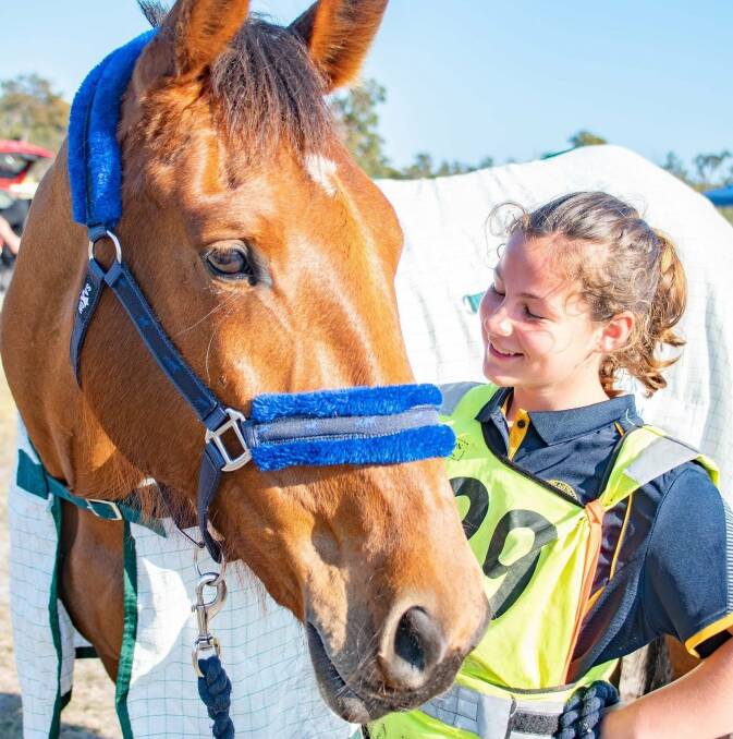 Endurance excitement: Abbey Rose Irvine, 13, and her horse Mac. Photo: Supplied.
