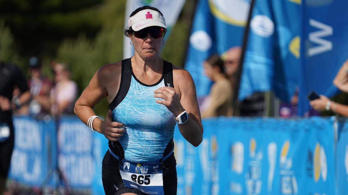 Race day: Penny Beere ran the 2022 SunSmart Busselton 100 Triathlon, days before testing positive to COVID-19. Picture: Supplied