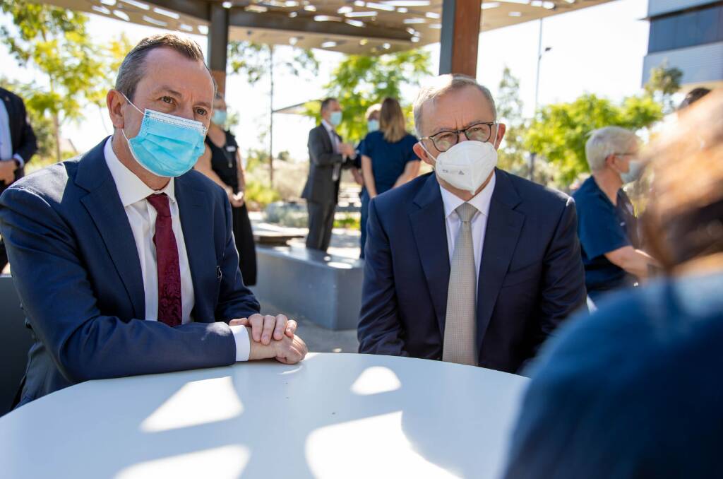 WA Premier Mark McGowan (left) and Federal Labor leader Anthony Albanese, both of whom tested positive to COVID-19 in the past 24 hours. Picture: Facebook/Mark McGowan