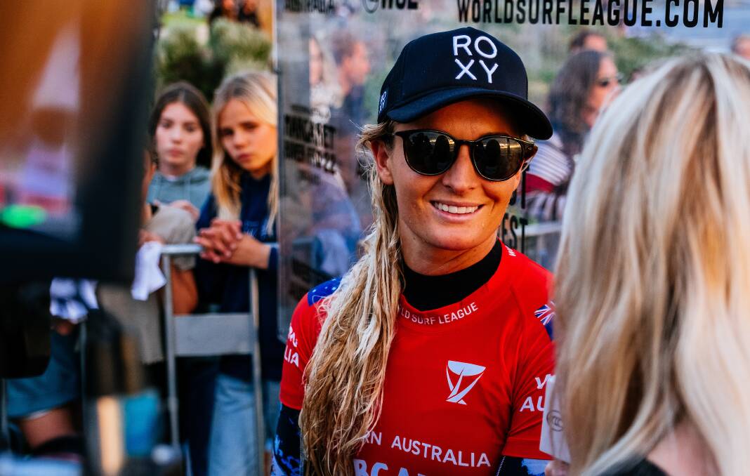 Gracetown's Bronte Macaulay has had a solid run so far at the 2022 Margaret River Pro, taking down world champions Steph Gilmore and Carissa Moore. Picture: WSL/Hughes