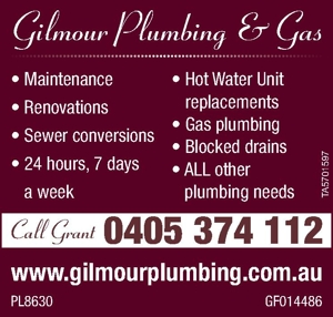 Plumbing & Gasfitting Gilmour Plumbing & Gas Maintenance

 R