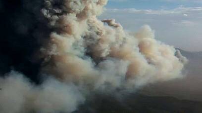 Smoke from the bushfires burning near Greenbushes and Bridgetown. Photo: Lynda Crumplin/FACEBOOK.