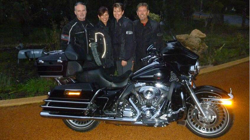 South West motorbike riders Dale and Karen Rynvis with Mal and Maureen Watson.