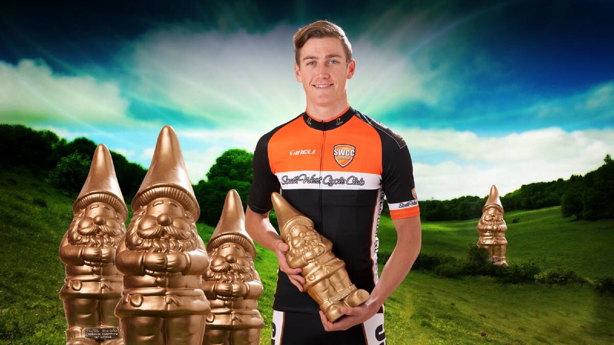 CYCLISTS from across the state will converge on Dardanup next Sunday chasing the coveted Golden Gnomes up for grabs in the Livelighter Dardanup Tour. Pictured is South West Cycling Club representative Daniel Lloyd-Smith. Picture by Steve Lloyd-Smith. 