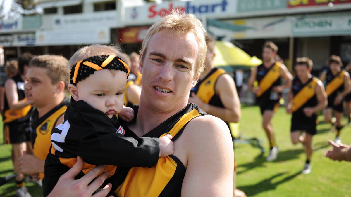 Bunbury's Codey Hay with daughter Sarah. Photo by Ted May.